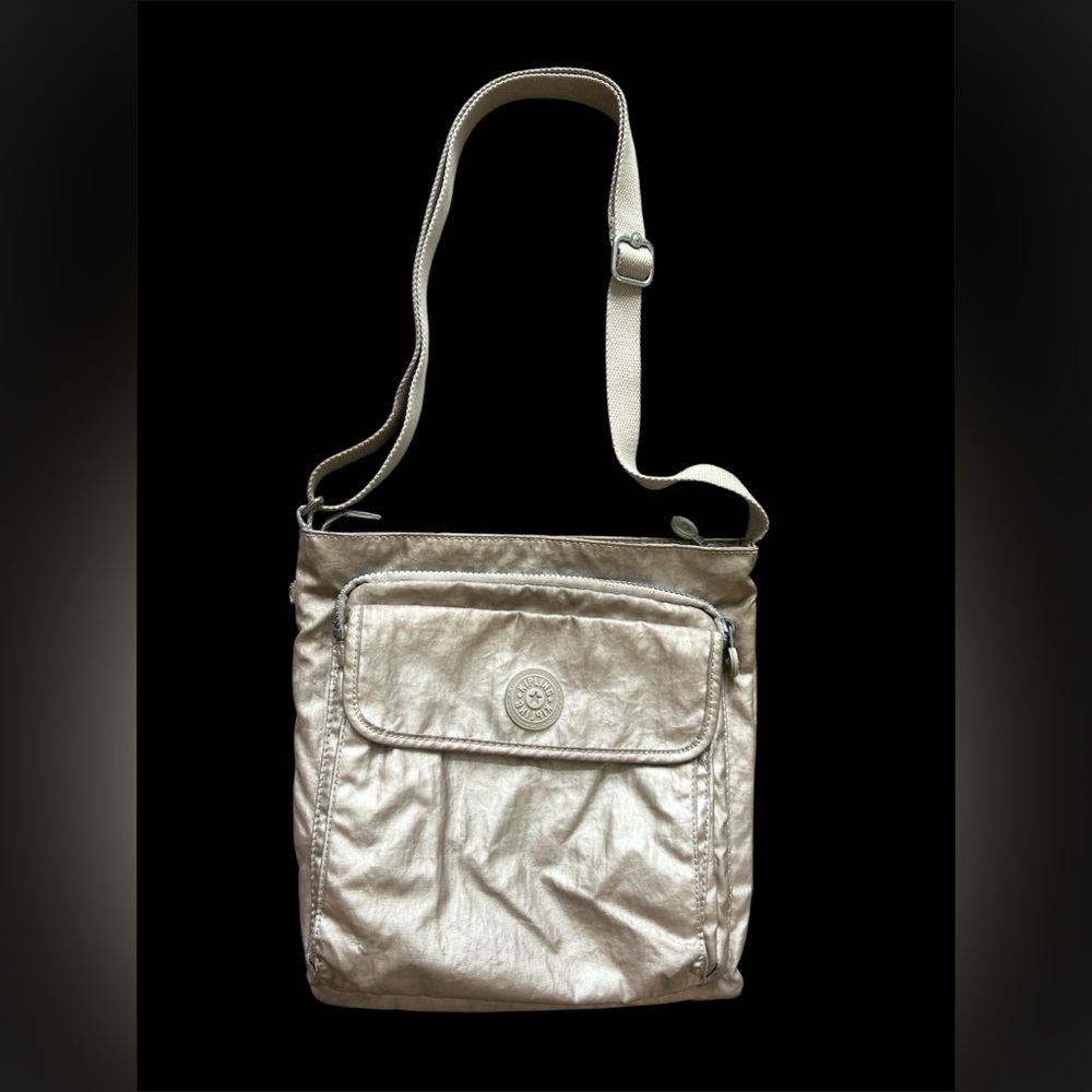 Kipling Metallic silver / beige  Crossbody Shoulder Bag - Shimmery Light Beige